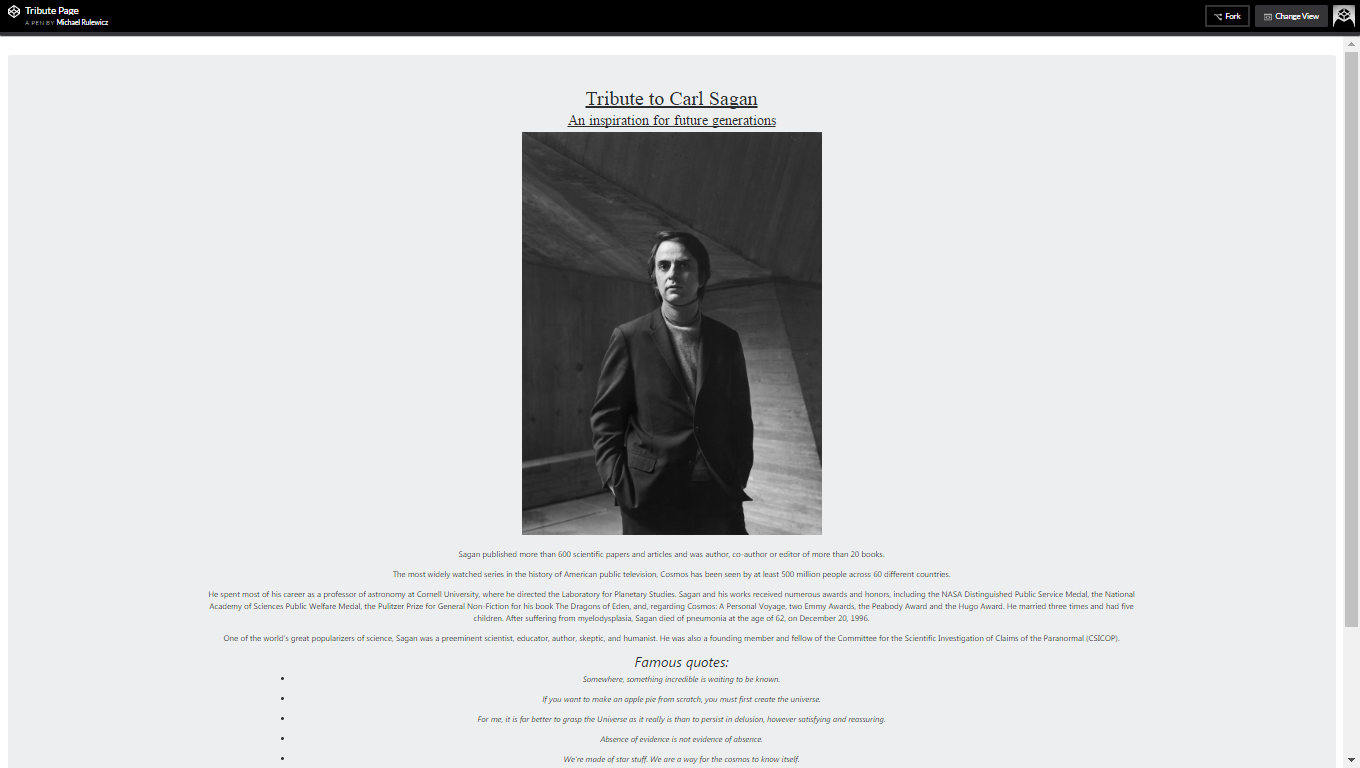 Tribute Page